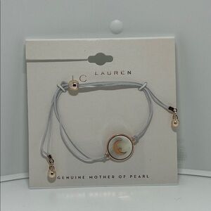 LC Lauren Conrad genuine mother of pearl bracelet with a moon charm